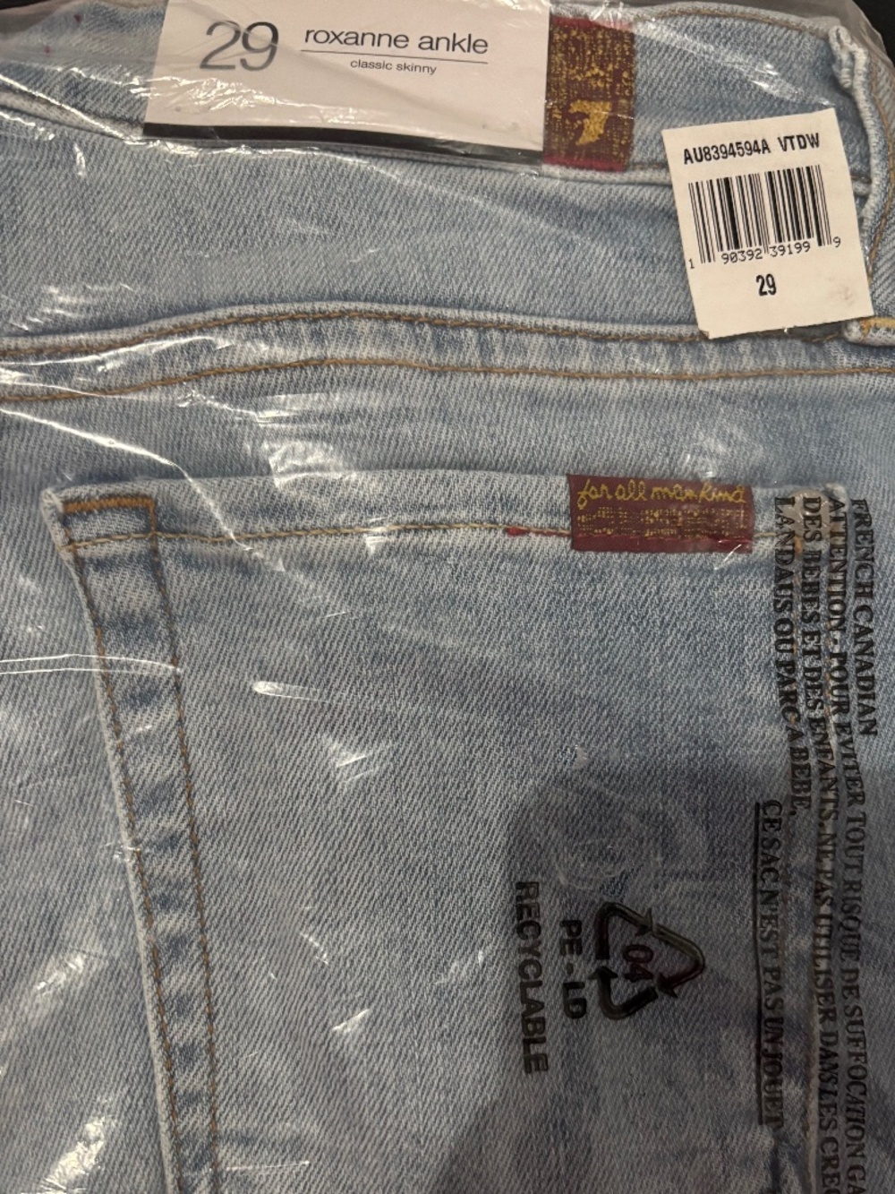7 for All Mankind Roxanne Ankle Size 29 - NWT